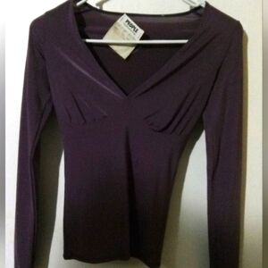 Vintage "Free Cooperation" purple silky top